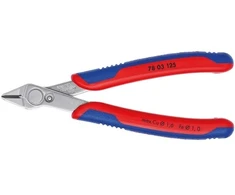 Knipex 78 03 125, šoninės replės, plienas, plastikas, mėlyna/raudona, 12,5 cm, 56 g
