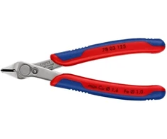 Knipex 78 03 125, šoninės replės, plienas, plastikas, mėlyna/raudona, 12,5 cm, 56 g