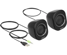 Kompiuterio kolonėlės „Delock“ mini stereo garsiakalbiai su 3,5 mm lizdu ir USB maitinimo šaltiniu
