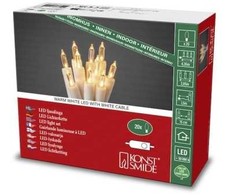 Konstsmide 6301-102, 20 lempučių, LED, Šiltai balta, Vidaus reikmėms, Balta, Plastikas