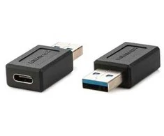 Kramer Electronics AD-USB3/AC, USB C tipo moteriškoji jungtis, USB A tipo vyriškoji jungtis, juoda