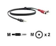 Kabelis Kramer Jack 3.5mm - RCA (Cinch) x2 7.6m juoda (C-A35M/2RAM-25)