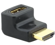 Kramer HDMI - HDMI (naaras - uros) -kulmaliitin, musta
