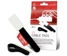 Organizer LABEL THE CABLE LTC rinkinys etikečių kabelių juostoms su Velcro, daugkartinio naudojimo, juoda, 30 vnt (LTC 2610-30)