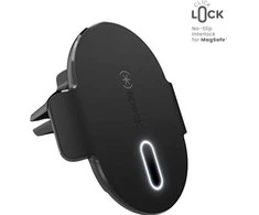 „Speck“ įkrovimo angos laikiklis + „ClickLock“ – laikiklis automobilyje su belaidžiu įkrovimu „MagSafe“ (juodas)