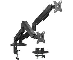 Dviejų monitorių stalinis laikiklis DELTACO, mechaninė spyruoklinė, 17-32"; max 18 kg / ARM-1300-B / 1903416