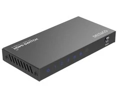 Deltaco HDMI jungiklis, 3 įėjimai į 1 išėjimą, 8K 60Hz, su nuotolinio valdymo pultu