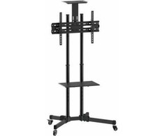 Laikiklis Equip Ekonomiškas daugiafunkcis televizoriaus vežimėlis, 50 kg, 94 cm (37"), 177,8 cm (70"), 600 x 400 mm, aukščio reguliavimas, juodas