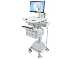 Laikiklis Ergotron StyleView, Multimedijos vežimėlis, Aliuminis, Pilka, Balta, Aliuminis, Plastikas, Cinko plienas, Plokščias ekranas, 15 kg, 61 cm (24")