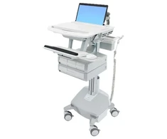 Laikiklis Ergotron StyleView, Multimedia cart, Aliuminio, Pilkas, Baltas, Aliuminio, Plastic, Zinc steel, Nešiojamas kompiuteris, 9.5kg, 43.9 cm (17.3")