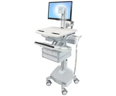 Laikiklis Ergotron StyleView, Multimedijos vežimėlis, Aliuminis, Pilka, Balta, Aliuminis, Plastikas, Cinko plienas, Plokščias ekranas, 15,4kg, 61 cm (24")