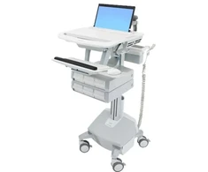 Laikiklis Ergotron StyleView, Multimedia cart, Aliuminio, Pilkas, Baltas, Aliuminio, Plastic, Zinc steel, Nešiojamas kompiuteris, 9.1kg, 43.9 cm (17.3")