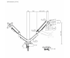 Laikiklis eSTUFF Dual Gas Spring Monitorius Mount