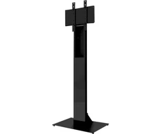 Laikiklis HI-ND skaitmeninės reklamos grindų stovas su stikliniu dekoratyviniu stulpeliu, Multimedijos stovas, Juoda, Metalas, Universalus, 50 kg, 124,5 cm (49")