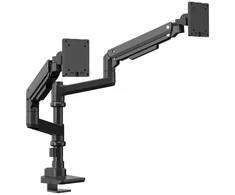 Multibrackets M stalviršio laikiklis su dujine spyruokle ir dvigubu sukamuoju stulpu, spaustukas/įvorė, 18 kg, 38,1 cm (15"), 76,2 cm (30"), 100 x 100 mm, juodas