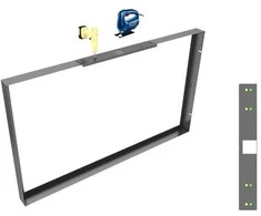 Laikiklis Multibrackets M Pro serija – kraštovaizdžio montavimo šablonas, juodas, Montavimo šablonas, juodas, plienas, 260 mm, 90 mm, 80 mm