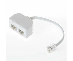 Laikiklis Qnect Modulinis adapteris 6P4C M - 2x8P8C F, 0.1m, baltas