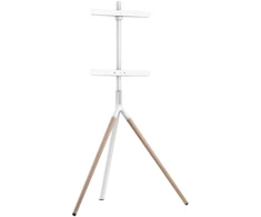 Laikiklis Sinox Beslag Sinox Tripod TV grindų stovas. 45"-65". Balta ir bukas, 114,3 cm (45"), 165,1 cm (65"), 200 x 200 mm, 400 x 400 mm, 140°, bukas
