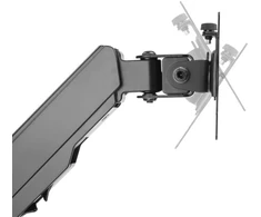 Sinox Office dvigubas monitoriaus laikiklis sienai su dujų spyruokle. Iki 32". Juodas