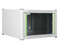 Lanview RWM06U56WH, Prie sienos tvirtinama lentyna, 6U, Rakto užraktas, Stovo bėgeliai, 19 kg, Balta