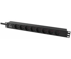 Lanview Lanview LVR-2MDK-LIC-DK8 rozdzielacz zasilania PDU 8 x gniazdo jungiama į tinklą 1U Juodas