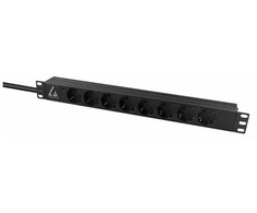 Lanview Maitinimo skirstytuvas PDU 8x lizdai, jungiamas į tinklą, 1U juoda (LVR-2MSCH-LIC-SCH8)