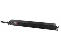 Lanview rozdzielacz zasilania PDU 6 x gniazdo jungiama į tinklą 1.4U Juodas (LVR-3MUK-SW-UK6)
