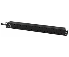 Lanview Lanview LVR-3MUK-SPD-UK8 PDU maitinimo skirstytuvas 8 x tinklo lizdas 1.4U juodas