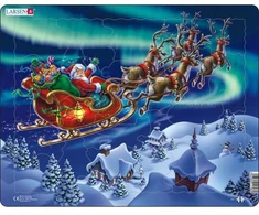 Dėlionė Larsens Bedste Larsen Maxi Santa in Nordic Light 26 pcs Puzzle