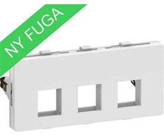 LAURITZ KNUDSEN Duomenų lizdas FUGA - 2 moduliai, 3 vnt. Keystone jungčių (S), tiekiamas be jungties, spalva: balta