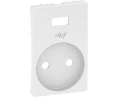LAURITZ KNUDSEN FUGA® dangtelis. Lizdas 2 polių be įžeminimo su 5 V USB įkrovikliu, 1,5 modulio - baltas.