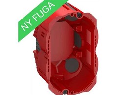LK LAURITZ KNUDSEN FUGA Air ugniai atspari priekinė dėžutė, 1,5 modulio, raudona.