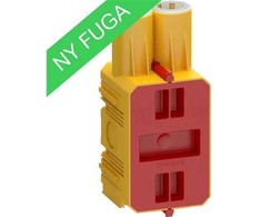LK LAURITZ KNUDSEN FUGA Surenkama liejinių dėžė, 1,5 modulio, su dangčiu, geltona.