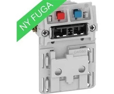 LAURITZ KNUDSEN FUGA® 2 polių kištukinis lizdas su jungikliu, 1,5 modulio, be mygtuko ir dangtelio