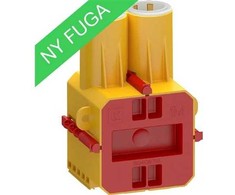 Lauritz Knudsen LK FUGA Air įleidžiamoji dėžutė, 1 modulis su dangteliu, geltona