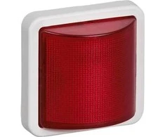 LAURITZ KNUDSEN OPUS® 74 signalinė lempa, raudona, LED, 230 V, nuolat šviečianti / mirksinti, šviesiai pilka