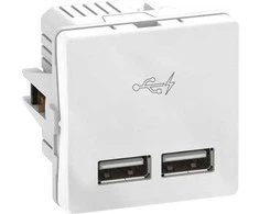 LK LAURITZ KNUDSEN USB maitinimo šaltinio 1 modulis skirtas įkrauti ir maitinti AP1 įrenginius, kurie maitinami per A tipo USB, maks. 2,1 A arba 2 x 1,05 A.