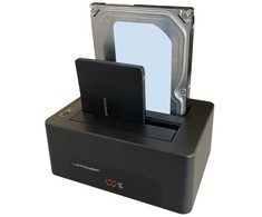 Doko stotelė LC-Power LC-Power LC-DOCK-U3-V doko stotelė do dysków twardych USB 3.2 Gen 1 (3.1 Gen 1) Type-B Juodas