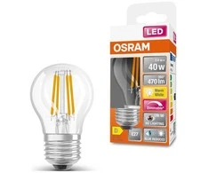 Osram 3,4W LED lemputė LED SUPERSTAR PLUS, E27, skaidri, 2700K, dimeriuojama