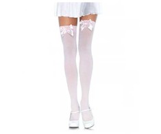 Leg Avenue Europe Leg Avenue Rožinė Nylon Knee-High Stockings with Bow Detail One Size