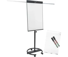 Legamaster SKETCH PRO mobili apverčiama lenta su apvaliu pagrindu, plienas, Kinija, 5 ratukai, 680 mm, 640 mm, 2050 mm