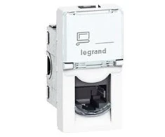 Legrand Duomenų lizdas „Mosaic“ 1x RJ45 Cat.6 STP modulinis lizdas ir teksto laukelis 1M baltas
