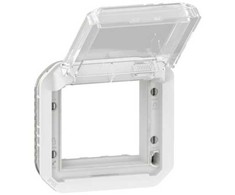 Legrand NOWE PLEXO 55 Adapteris Arteor/Mosaic su przezroczystą klapką mechaniczną 70,5x70,5mm balta 069695L