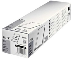 Leitz skaidrių segtuvai A4 3 mm, juodi, 30 lapų, plastikiniai, A4, 80 mm, 65 mm