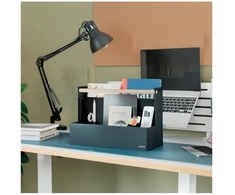 Leitz Fabric Portable Desk Organiser with Handle, Fabric, Dark Pilkas, 8kg, 380 mm, 190 mm, 260 mm (61970089)