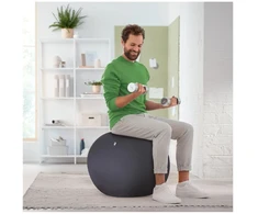 LEITZ Active sėdimasis kamuolys samtaurinės pilkos spalvos su apsauga nuo nuriedėjimo, 55 cm