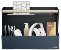 Leitz Fabric Portable Desk Organiser with Handle, Fabric, Dark Pilkas, 8kg, 380 mm, 190 mm, 260 mm (61970089)
