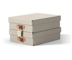 Leitz Leitz Puro Storage Box with lid, medium low, 8L, 100% recycled card, pack of 2, Pilkas, Cardboard, 8 L, 270 mm, 370 mm, 100 mm