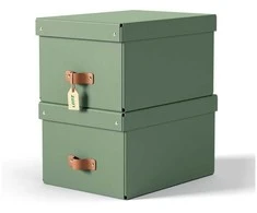 Leitz Leitz Puro Storage Box with lid, medium, 17L, 100% recycled card, pack of 2, Žalias, Cardboard, 17 L, 270 mm, 370 mm, 200 mm