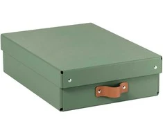 Leitz Puro laikymo dėžė su dangteliu, vidutinė ir maža talpa, 8 l, 100 % perdirbtas kartonas, 2 vnt. pakuotė, Žalias, kartonas, 8 l, 270 mm, 370 mm, 100 mm